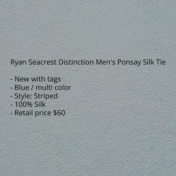 Ryan Seacrest Distinction Mens Ponsay Silk Tie - Picture 4 of 5
